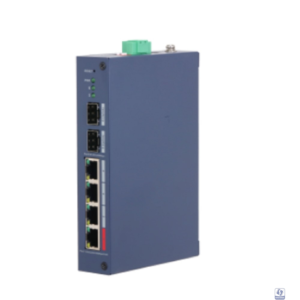 DAHUA DH-CHS4206-4GT-90 4-портовый гигабитный PoE коммутатор с функцией облачного управления 4 RJ45 10/100/1000Мбит/с (PoE/PoE+/Hi-PoE/IEEE 802.3bt), 2 SFP 1000Мбит/с (uplink)