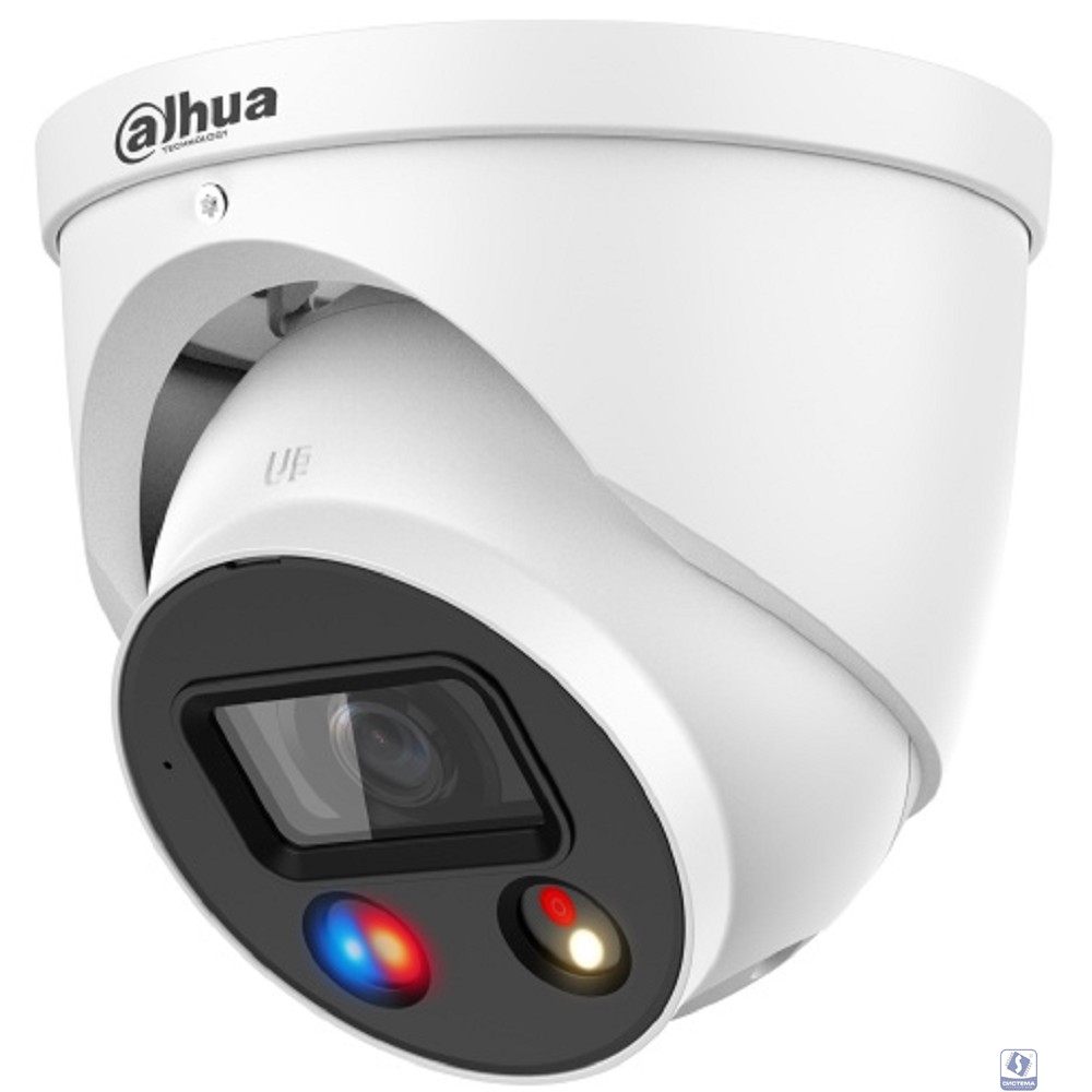 DAHUA DH-IPC-HDW3849HP-AS-PV-0280B-S5 Уличная купольная IP-видеокамера TiOC с ИИ и активным сдерживанием 8Мп; 1/2.7” CMOS; объектив 2.8мм, видеоаналитика, ИК 30м, LED 30м, IP67, металл