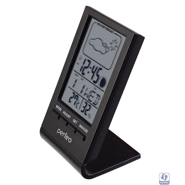Perfeo Часы-метеостанция "Angle", чёрный, (PF-S2092) время, температура, влажность, дата
