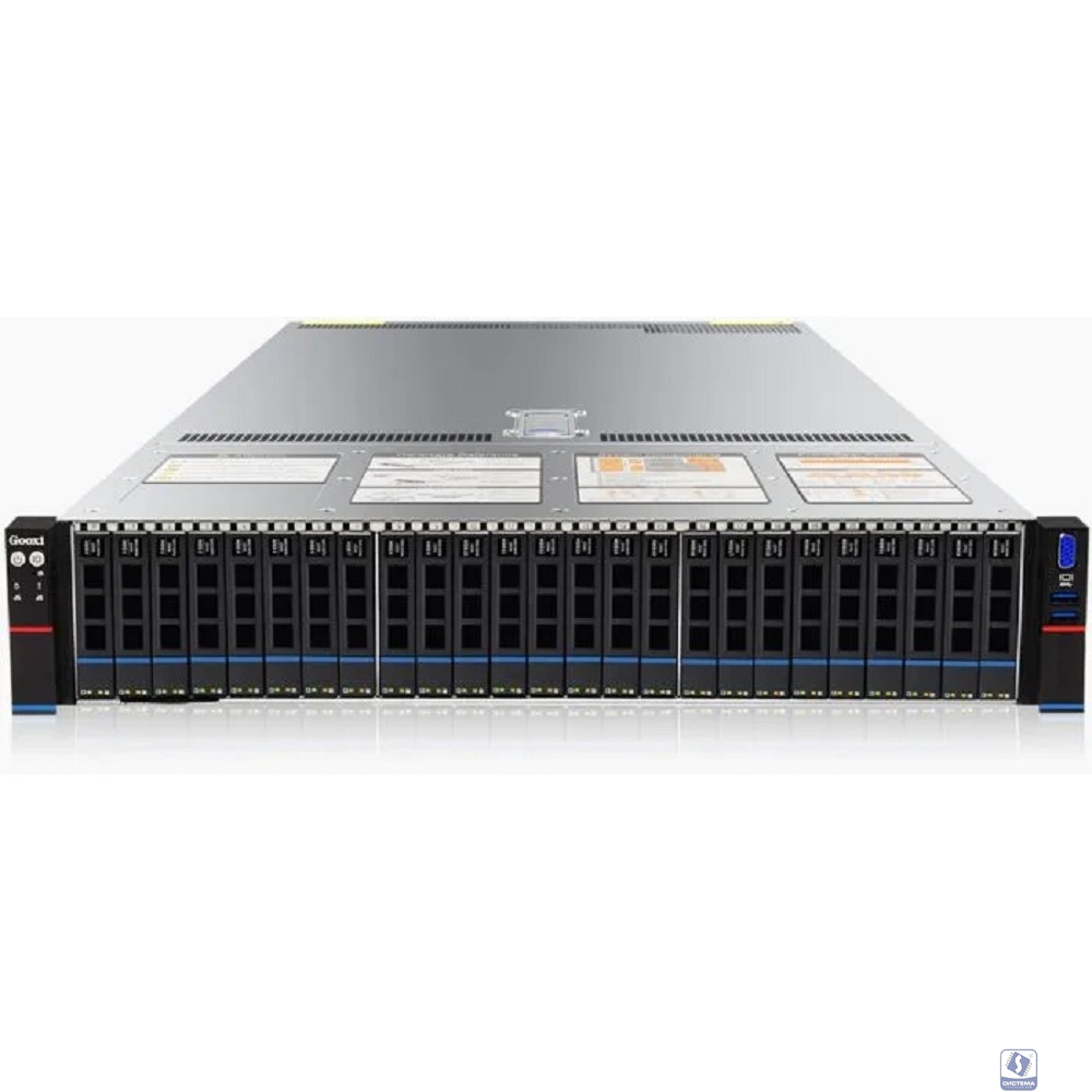 Gooxi SL201-D24R-NV-G4 2U, 2xLGA4677; 32x DDR5;24x 2.5" SATA/SAS/NVMe;2x 2.5" rear SAS/SATA; 2x 2.5" rear NVMe;2х M.2 NVMe 2280;2xPCIe 5.0x16; 4xPCIe 5.0x8; 2x OCP3.0; no LAN;  IPMI; RAIL; 2x1300W