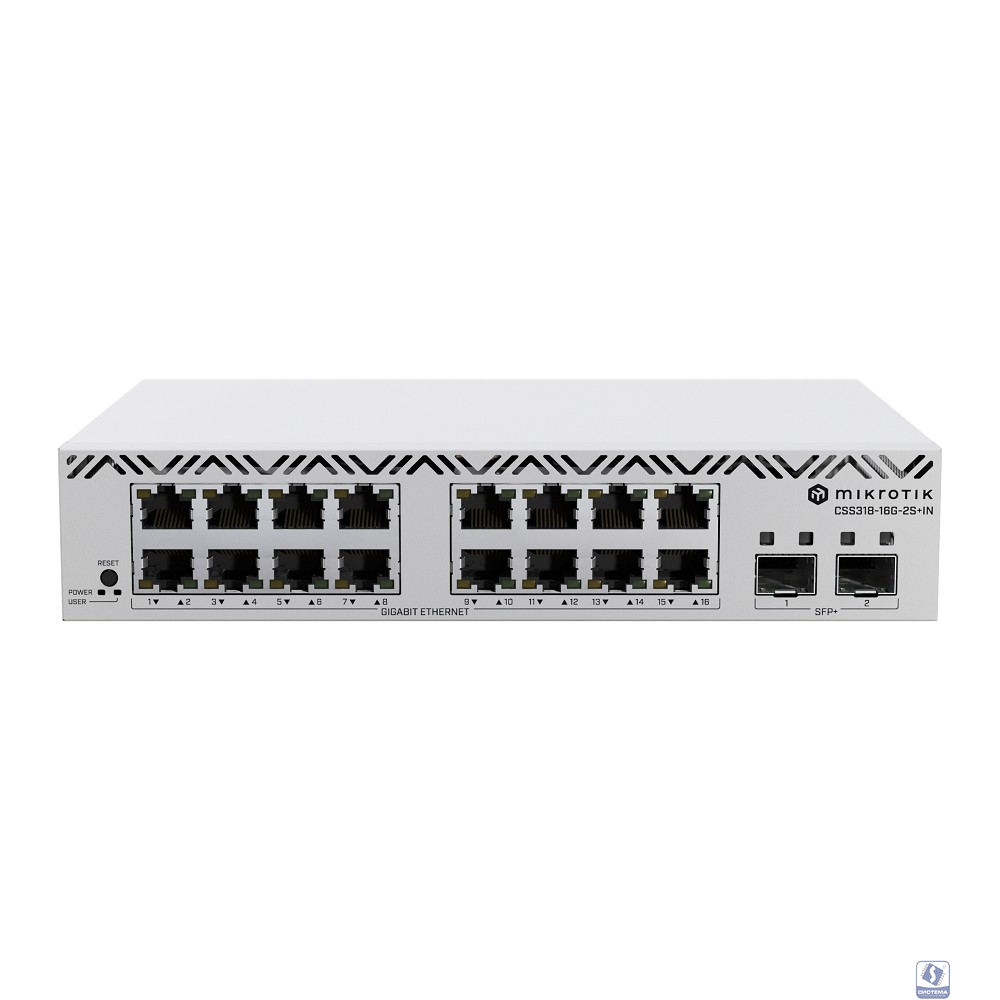 MikroTik CSS318-16G-2S+IN Коммутатор управляемый, 16x 1Gbit, 2x SFP+, настольный