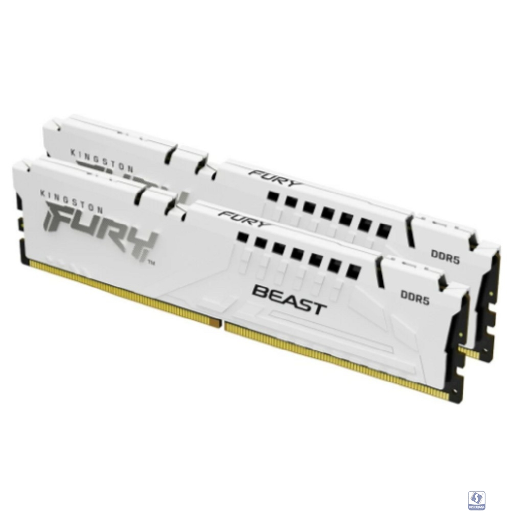 Kingston 64GB 5200MT/s DDR5 CL40 DIMM (Kit of 2) FURY Beast White XMP KF552C40BWK2-64