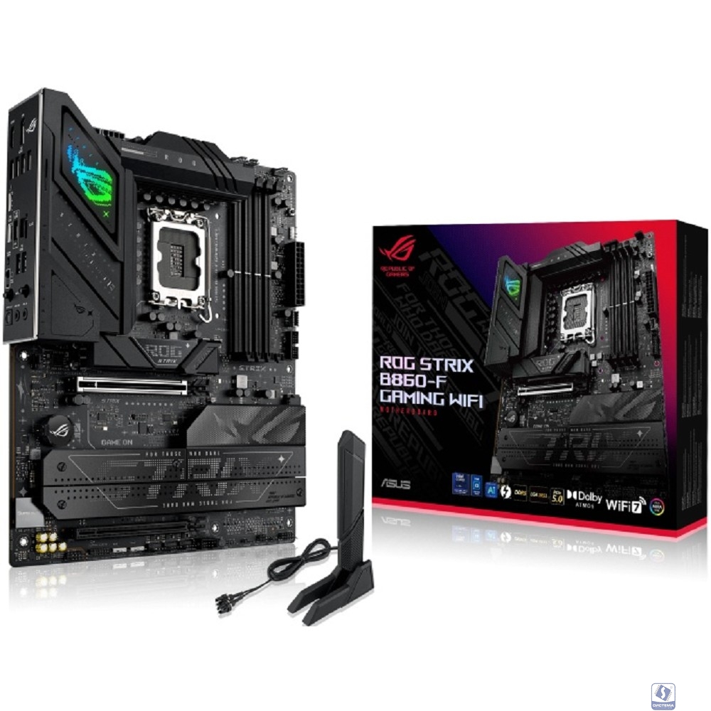 ASUS ROG STRIX B860-F GAMING WIFI (Socket 1851, ATX 4xDDR5(256GB), DP/ HDMI, 1xPCIe 5.0x16/1xPCIe 4.0x16, 1xLAN(2.5GbE), Wi-Fi, BT,Thunderbolt 4, 4xSATA 6Gb/s, 4xM.2, 2xType-C, 7xUSB 3.2)