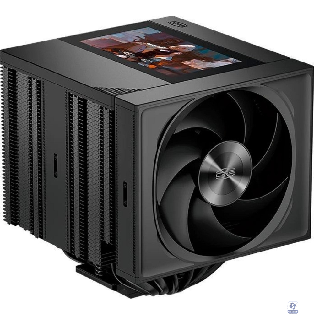 PCCooler RZ820 Display BK (290W, 4-pin PWM, LED, 169mm, Al/Cu, 8x6mm, 1x140mm + 1x150mm, 71.9/78.7CFM, 27.1/35.8dBA, 1500/2500RPM, S: 1851/1700/1200/115X/20XX, AM5/AM (RZ820-BKNWNY-GL)