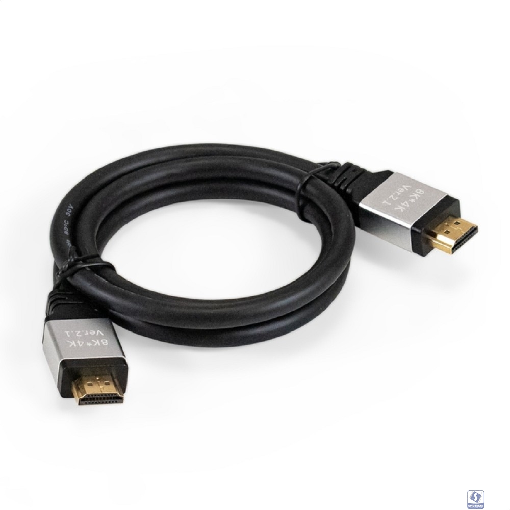 Exegate EX294701RUS Кабель HDMI ExeGate EX-CC-HDMI8K-1.0 (19M/19M, v2.1, 1м, 8K UHD, Ethernet, позолоченные контакты)
