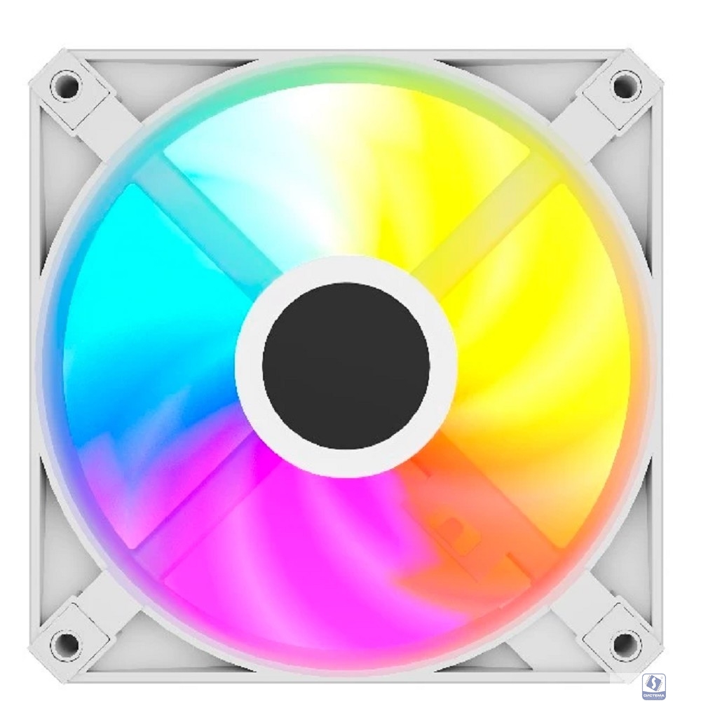 Powercase Вентилятор (M56-12W ARGB) White 120x120x25mm (PWM, 100шт./кор, 4pin PWM (M+F)+ 3pin ARGB (M+F), 700-1500±10% об/мин) Bulk