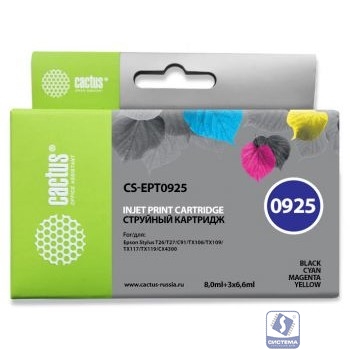 Cactus EPT0925 Картриджи  для  Stylus C91/CX4300/TX106/TX117, черный/голубой/пурпурный/желтый