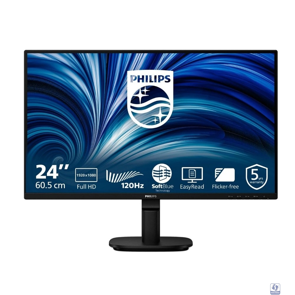 LCD PHILIPS 23.8" 24B2N2200 черный 