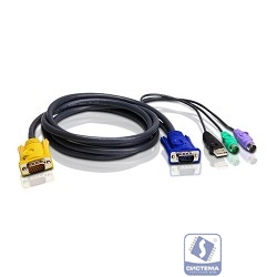 ATEN 2L-5303UP KVM Кабель/шнур, монитор+клавиатура+мышь USB-PS/2 HYBRID CABLE. 3M