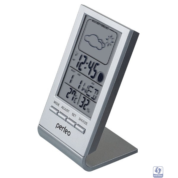 Perfeo Часы-метеостанция "Angle", серебряный, (PF-S2092) время, температура, влажность, дата