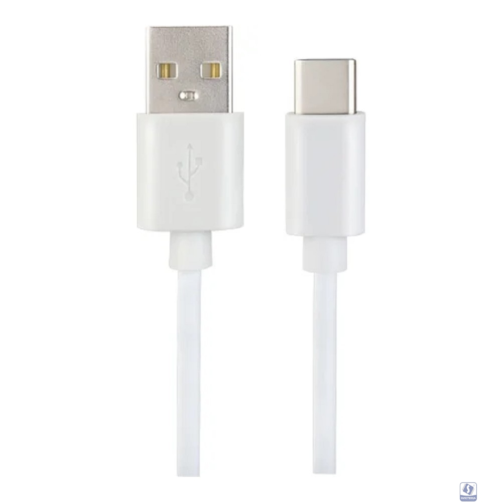 PERFEO Кабель USB A вилка - C вилка, 2.4A, белый, силикон, длина 1 м., ELASTIC (U4717)