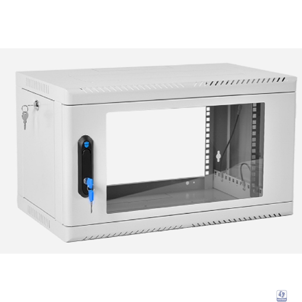 ЦМО Шкаф телекоммуникационный настенный сварной 6U (600 x 500) съёмные стенки, дверь стекло, ШРН-6.500