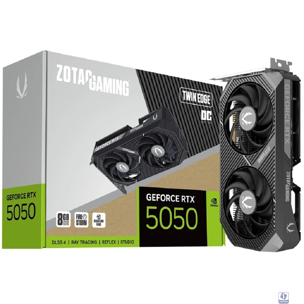 Видеокарта Zotac RTX5050 TWIN EDGE OC 8GB GDDR6 128bit 3xDP HDMI 2FAN MEDIUM PACK