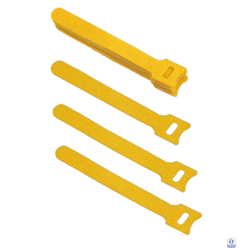 Cabeus CLAMP-135-YL Хомут для кабеля, липучка с мягкой застежкой, 135x14 мм, желтый (10 шт.)