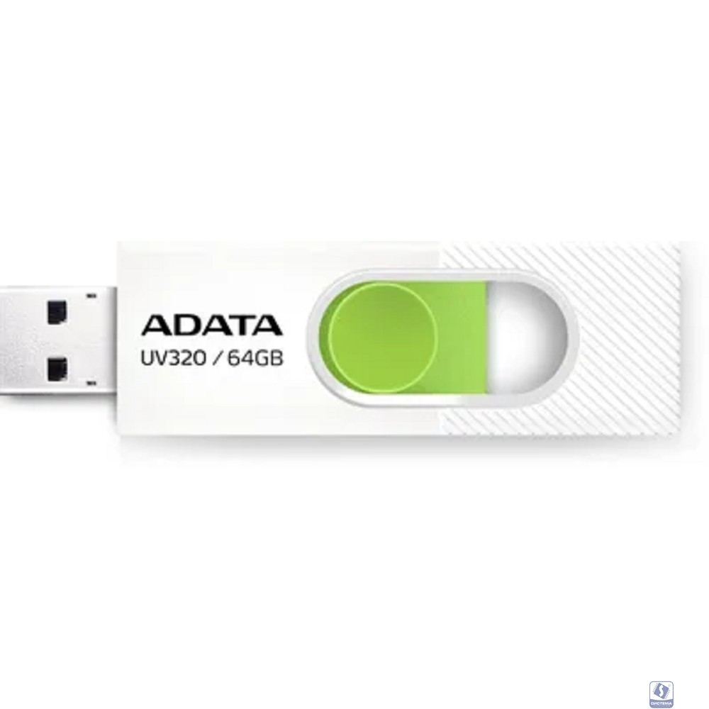 A-DATA Flash Drive 64GB <AUV320-64G-RWHGN> UV320, USB 3.2, белый/зеленый