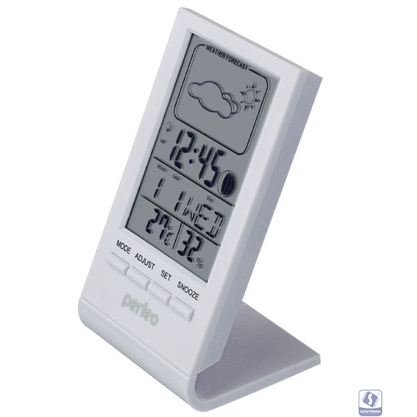 Perfeo Часы-метеостанция "Angle", белый, (PF-S2092) время, температура, влажность, дата