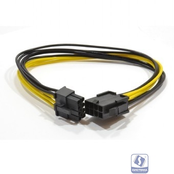 Cablexpert Удлинитель кабеля питания PCI-Express 6+2pin M/ PCI-Express 6+2pin F, 30см (CC-PSU-84)