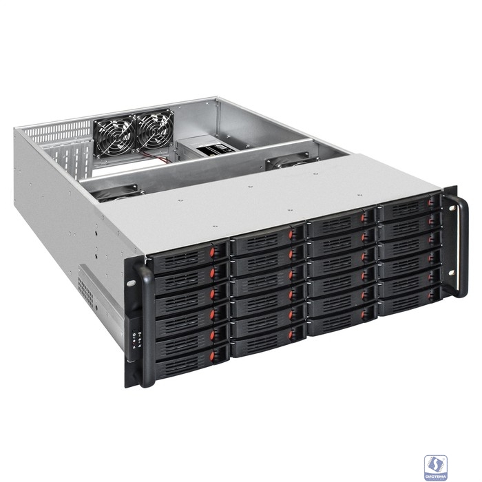 Exegate EX292425RUS Серверная платформа ExeGate Pro 4U660-HS24 <RM 19", высота 4U, глубина 660, Redundant БП 2x800W, 24xHotSwap, USB>