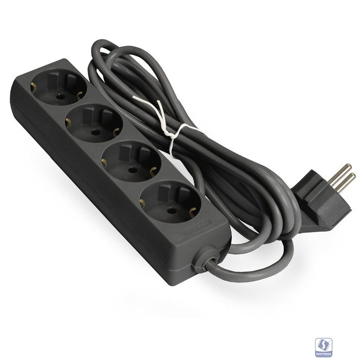 Exegate EX285813RUS Удлинитель ExeGate ECE-4-3B (4 евророзетки с заземлением, 3м, черный)