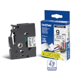 Brother TZE-121 Картридж с лентой (P-Touch, 9мм, черный на прозрачном)