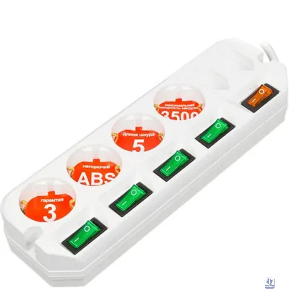 Удлинитель Most A16 6р/5м белый A16-BOX-Б 5М