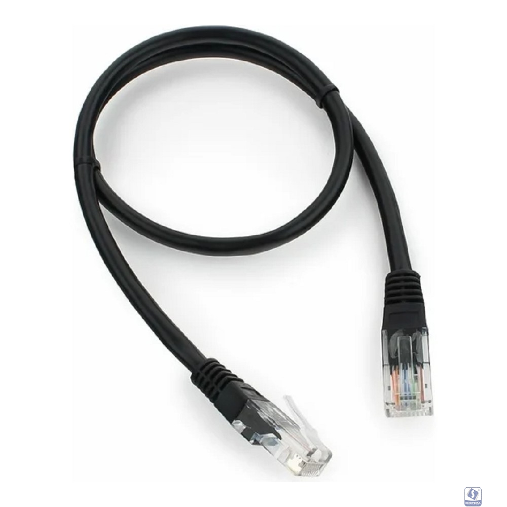Cablexpert PP12-0.5M/BK Патч-корд UTP кат. 5e, 0.5м, литой, многожильный, чёрный (PP12-0.5M/BK)