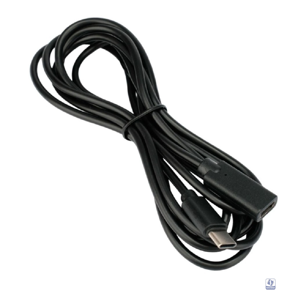 Cablexpert Кабель-удлинитель USB2.0 Type-C(М)/Type-C(F), 3А, 60Вт, PD/QC3.0, медь, Pro, 2м, черн,пак (CCP-USB2-CMCF-2M)