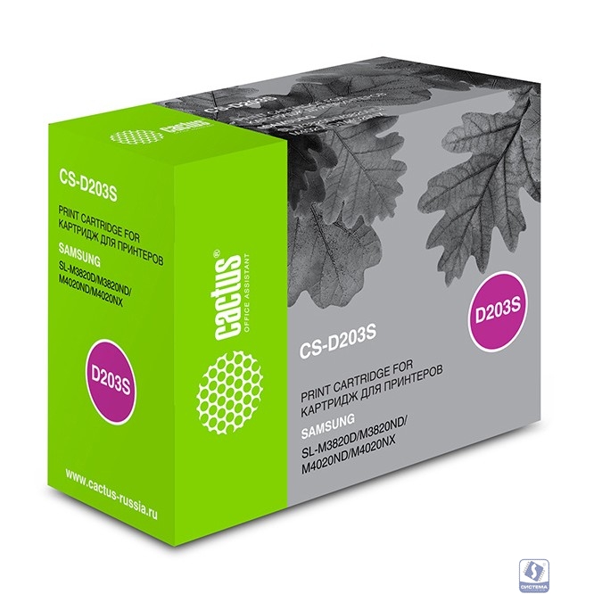 Тонер Картридж Cactus CS-D203S черный для Samsung SL-M3820D/M3820ND/M4020ND/M4020NX (3000стр.)