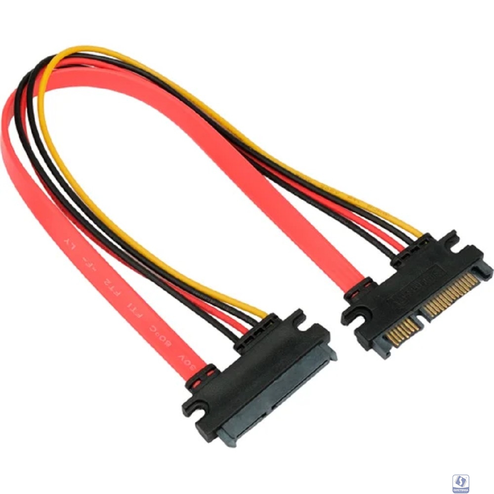 Cablexpert Кабель-удлинитель интерфейсный SATA CC-SATAMF-715-30CM, Sata 7+15pin, медн.проводник, 30см, пакет