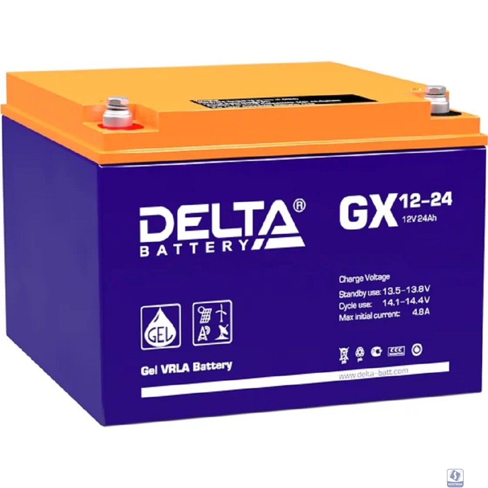 Delta GX 12-24 (24 А\ч, 12В) свинцово- кислотный аккумулятор  