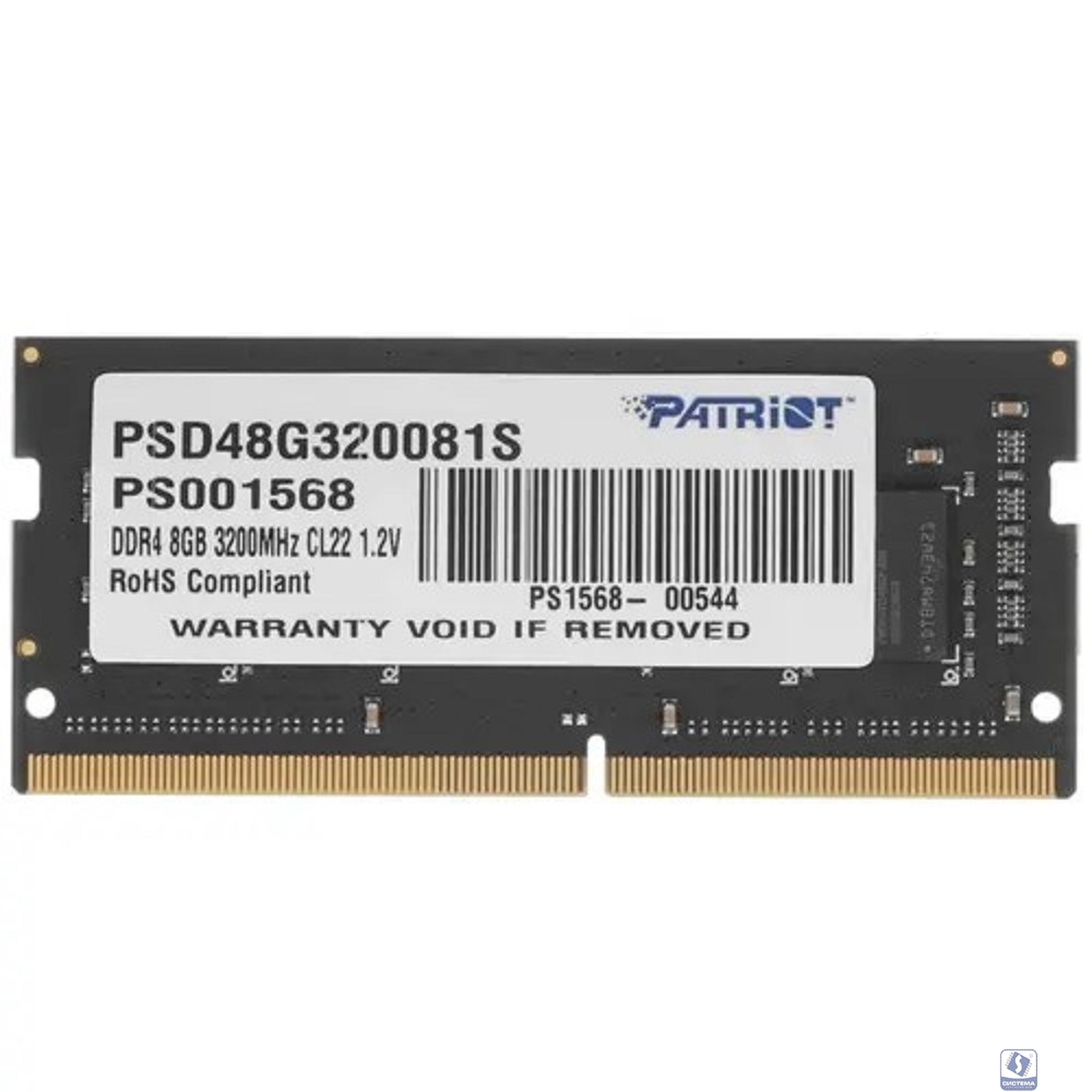 Модуль памяти для ноутбука SODIMM 8GB PC25600 DDR4 PSD48G320081S PATRIOT