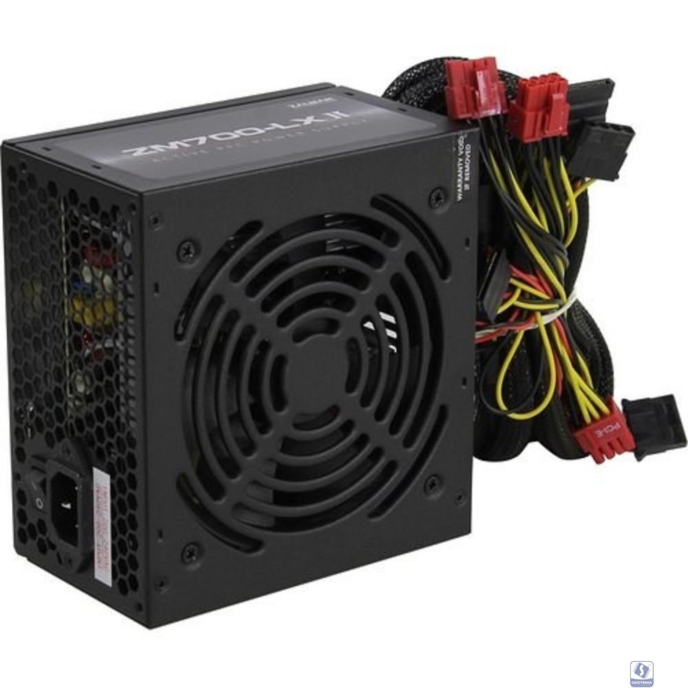 Zalman <LX> ZM700-LXII <700W, (20+4+4+4) pin, 4x(6+2) pin, 6xSATA, 5xMolex, 14 см, кабель питания, 87%, Act
