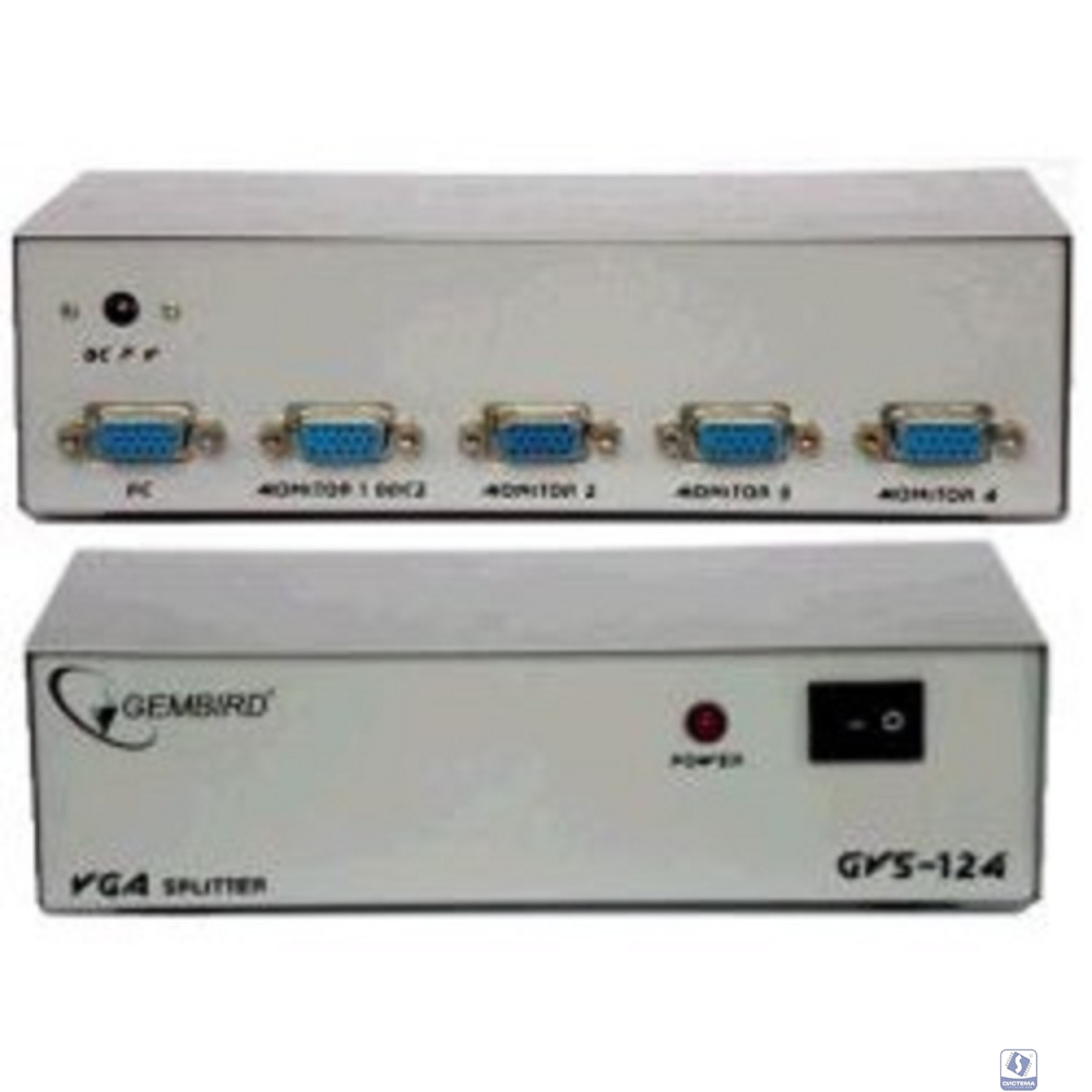 Gembird GVS124  Разветвитель сигнала VGA на 4 монитора (Gembird/Cablexpert) 