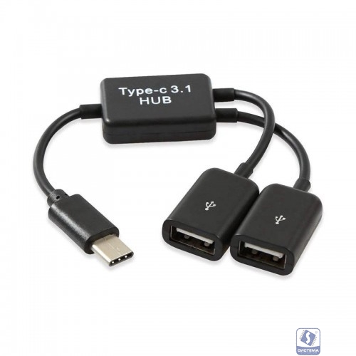 KS-is KS-813 Адаптер OTG 2xUSB 2.0 F в USB-C M 													