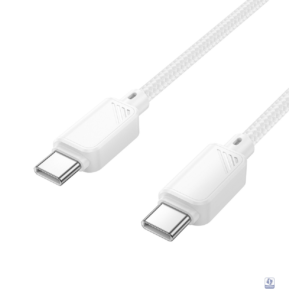 HOCO Кабель USB2.0 Hoco Type-C/Type-C, 3А, 60Вт, нейлоновая оплетка, X113, 1м, белый, коробка