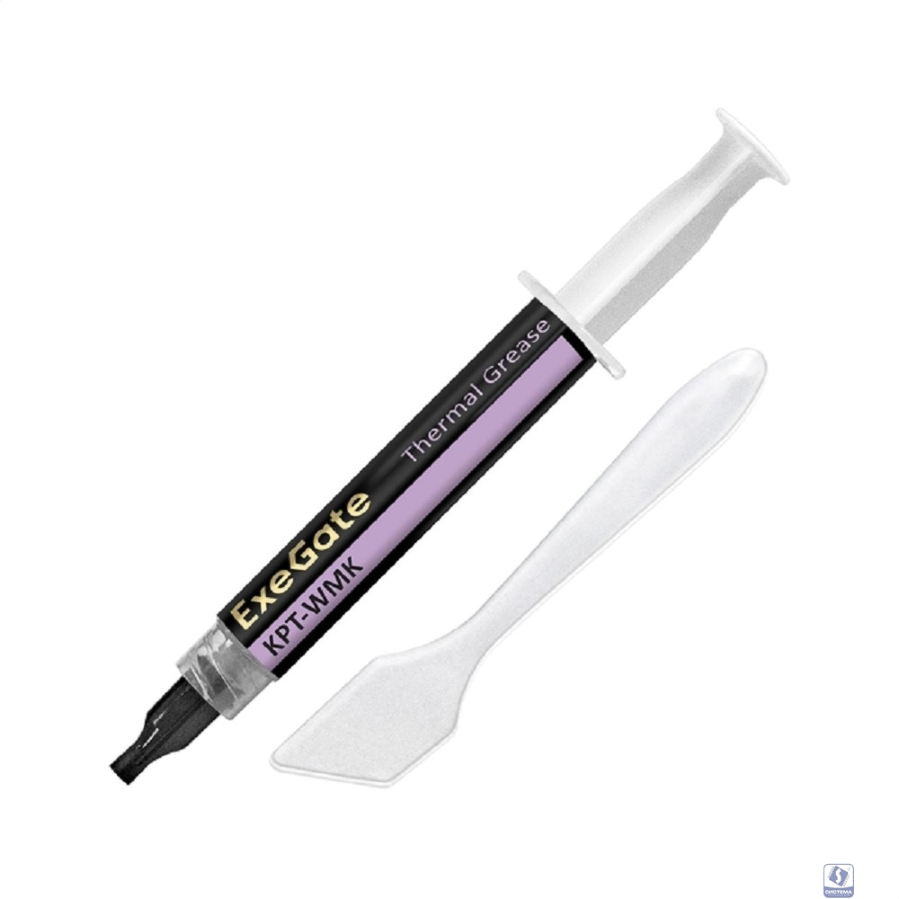 Exegate EX293377RUS Термопаста ExeGate KPT-WMK (0,8 Вт/(м•К), 3г, шприц с лопаткой)