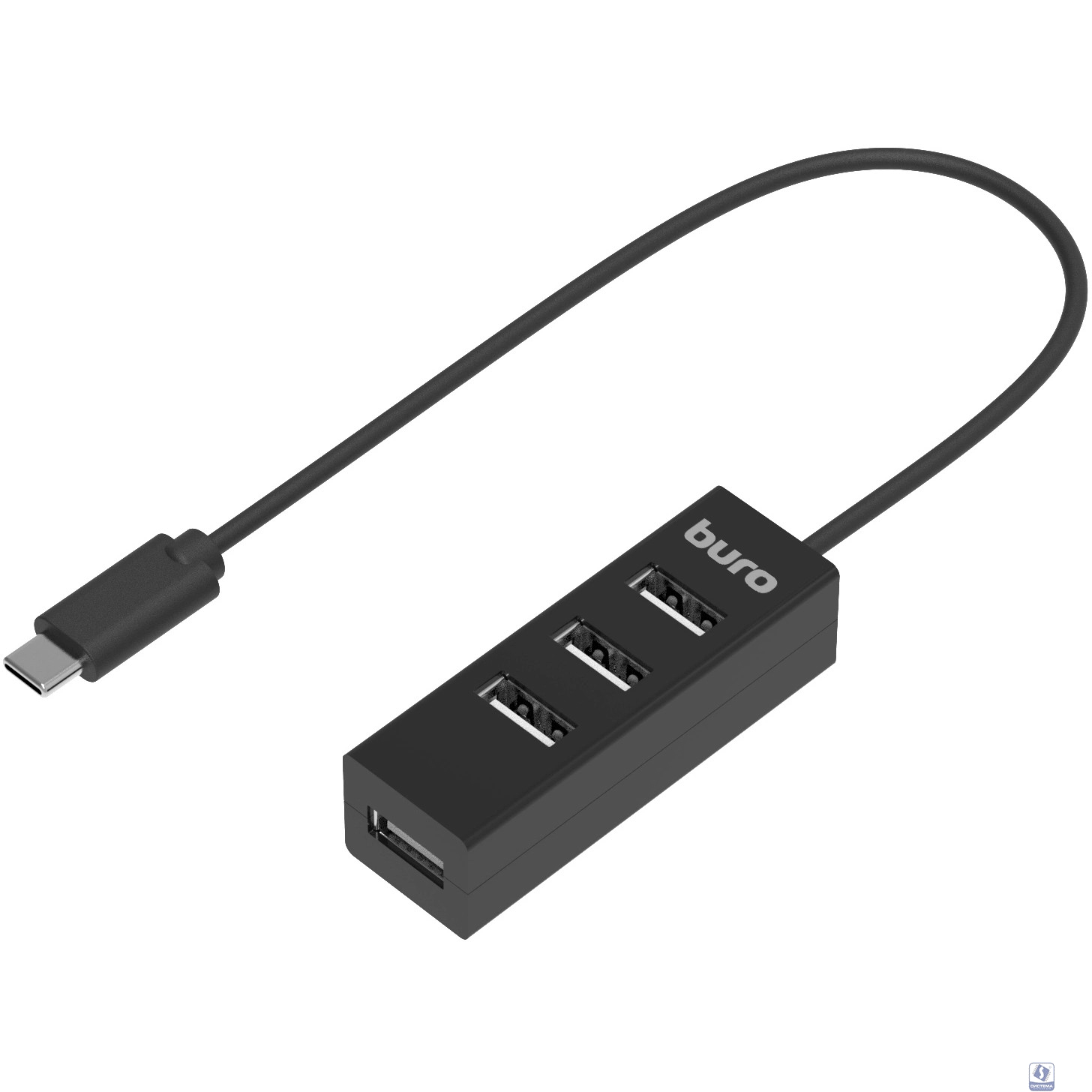 Разветвитель USB-C Buro BPH-C-1906 4порт. черный (BU-USBC-HUB-4U20)