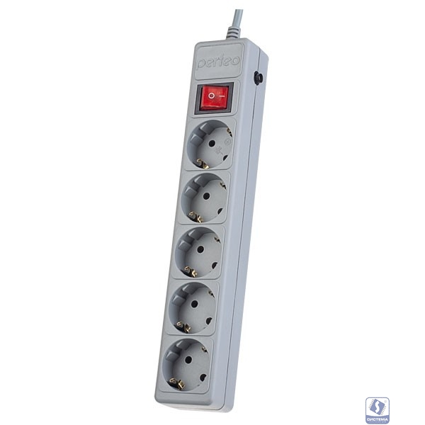 Perfeo Сетевой фильтр "POWER+",PF_A4663  (5,0м, 5 розеток, серый (PF-PP-5/5,0-G))