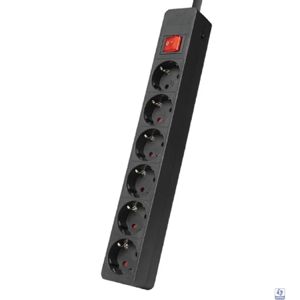 Filum Сетевой фильтр FL-SP6-1.8M-16, 4000 Вт., 6 розеток, защитные шторки, шнур 1.8 м., черный 