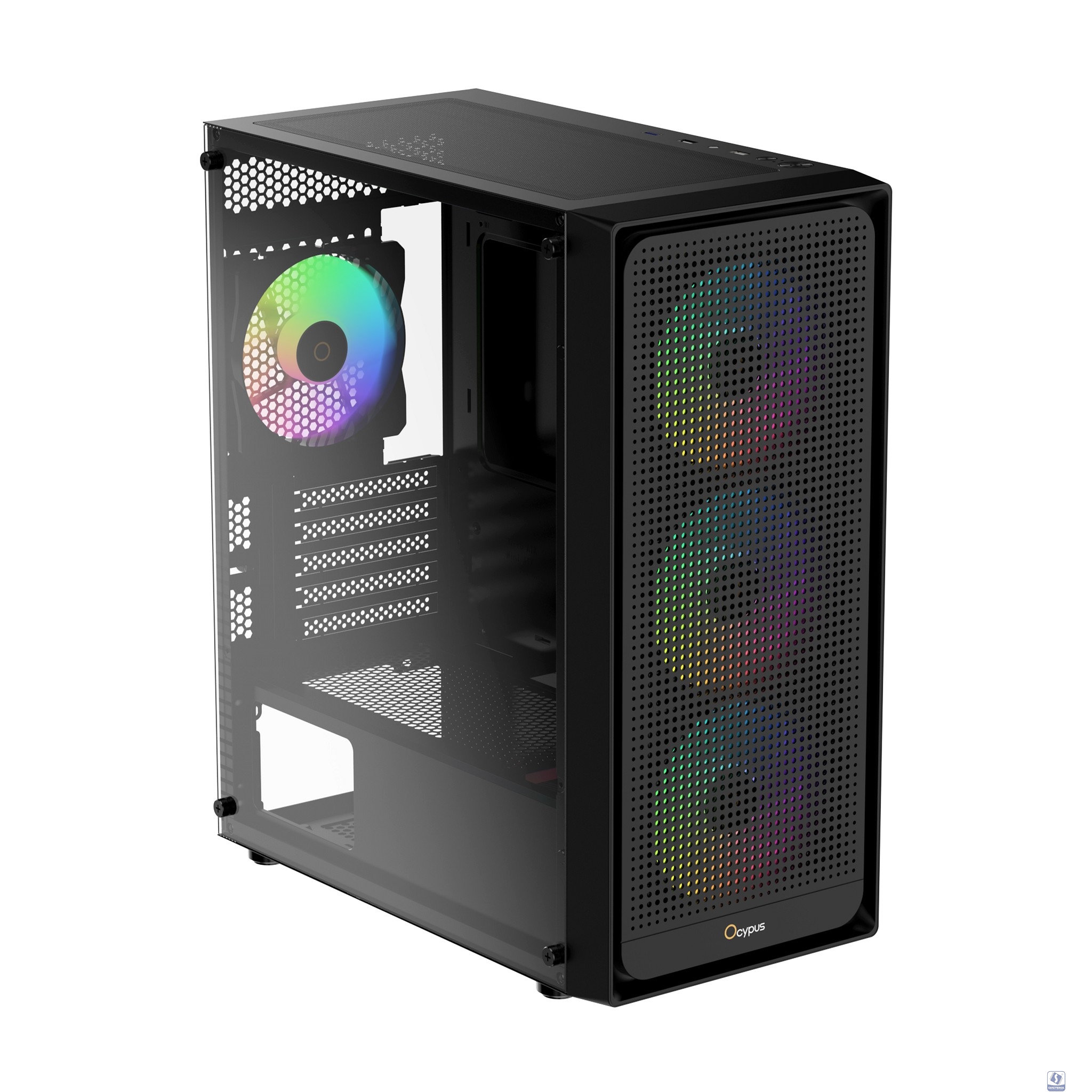 Case Ocypus Gamma C50 BK ARGB mATX / win / black / 4 ARGB fans / no PSU / Tempered Glass