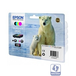 EPSON C13T26364010 Картридж 26XL для Epson Expression Premium XP-600/605/700, 4 цвета, 4clr Pig BK, CY, MA, YE (cons ink) EPSON C13T26364010 Картридж 26XL для Epson Expression Premium XP-600/605/700, 4 цвета, 4clr Pig BK, CY, MA, YE (cons ink)
