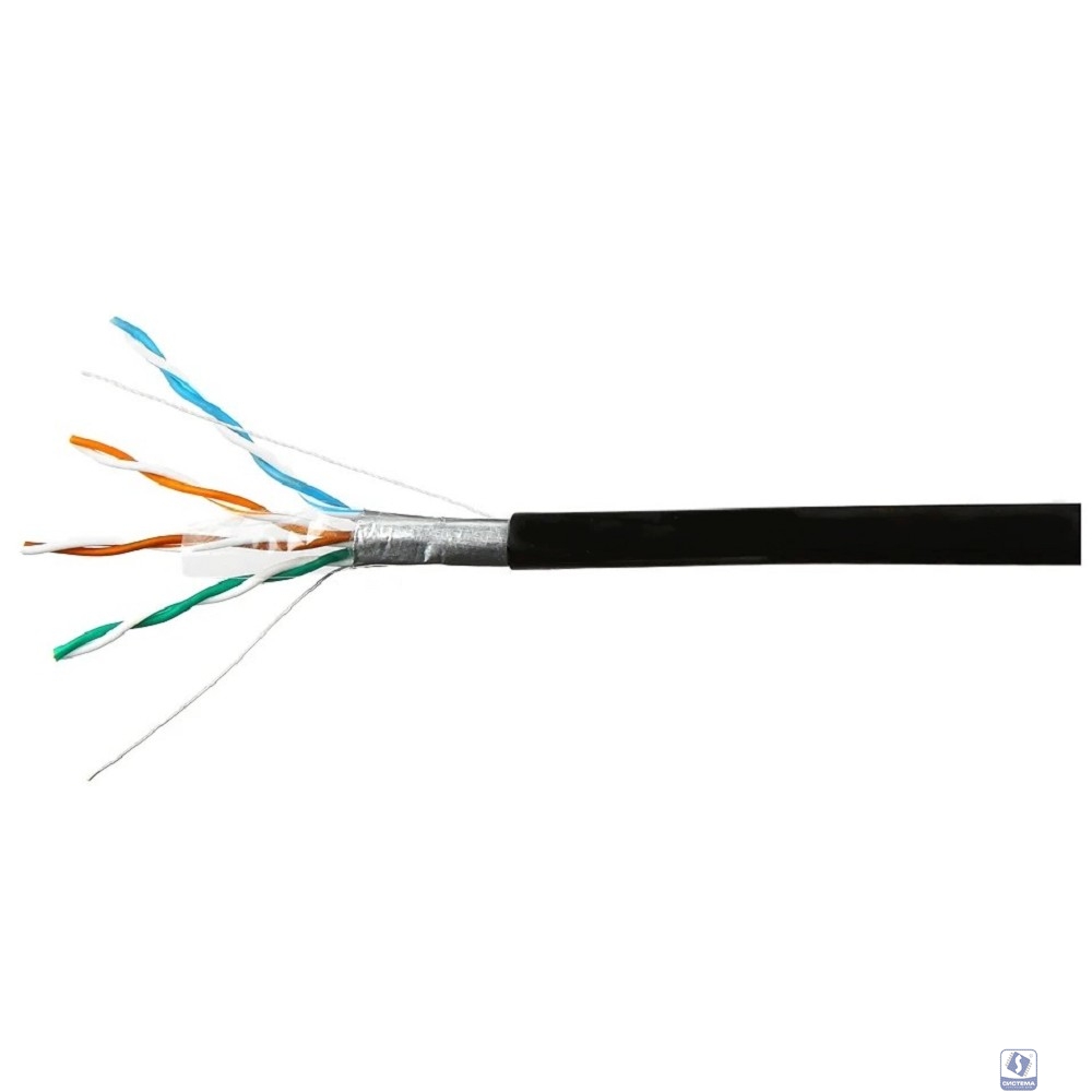 SkyNet Кабель Premium FTP outdoor 4x2x0,51 на тросу, медный, FLUKE TEST, кат.5e, однож., 100 м, box, черный [CSP-FTP-4-CU-OUTR/100]