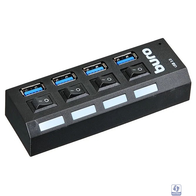 Buro BU-HUB4-U3.0-L Разветвитель USB 3.0 4порт. черный (389737) Buro BU-HUB4-U3.0-L Разветвитель USB 3.0 4порт. черный (389737)