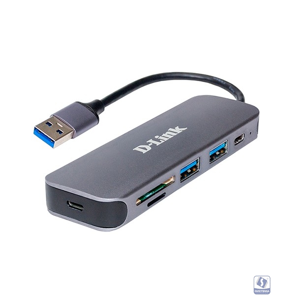 D-Link DUB-1325/A1A Концентратор с 2 портами USB 3.0, 1 портом USB Type-C, слотами для карт SD и microSD и разъемом USB 3.0