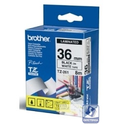 Brother TZE-261 Картридж для термопринтера P-Touch с лентой 36 мм черный на белом (TZE261)