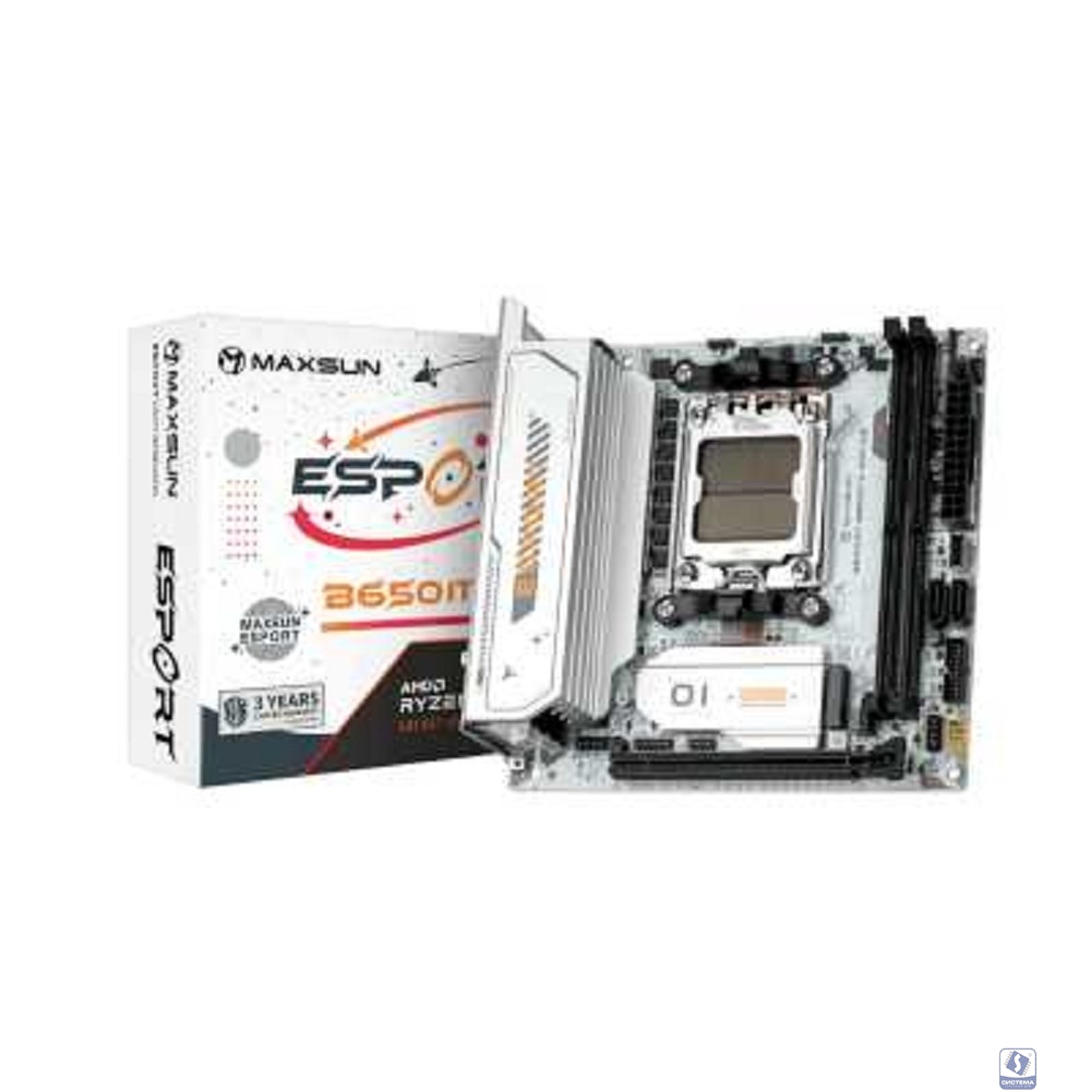 MAXSUN MS-eSport B650ITX WIFI ICE (Socket AM5, mini-ITX, 2*DDR5(96Gb), DP/HDMI,  2*SATA3, 2*M.2,  1*PCIEx16, 4*USB2.0, 2*USB 3.0,  LAN 1*2,5G, Bluetooth5.2,  Wi-Fi 802.11ax, RTL)