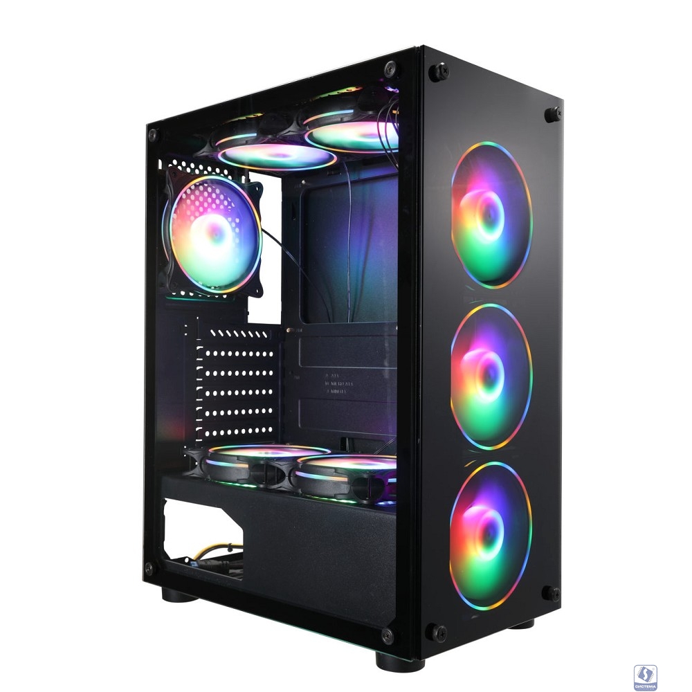 Корпус Formula V-LINE 7706 черный без БП ATX 8x120mm 2xUSB2.0 2xUSB3.0 audio bott PSU