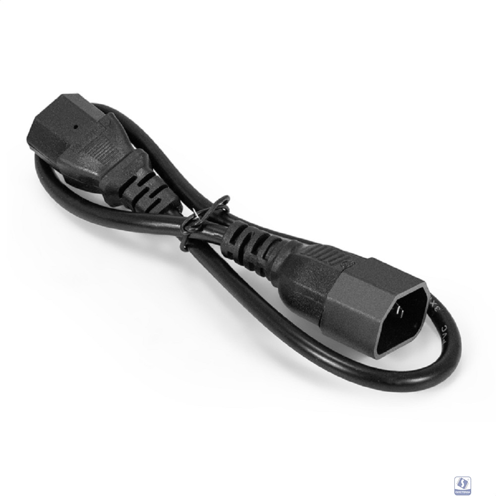 Exegate EP280619RUS Кабель монитор - компьютер (UPS->устройство) ExeGate Power EC-0,5P (IEC 320 С13->С14) VDE-250V-3*0.5mm2-медь, черный, 0.5м.