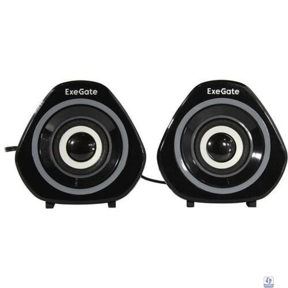 Exegate EX289680RUS Акустическая система 2.0 ExeGate Accord 210 (питание USB, 2х3Вт (6Вт RMS), 60-20000Гц, цвет черный, RGB подсветка)