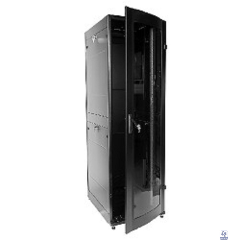 ЦМО Шкаф телекоммуникационный напольный ПРОФ универсальный 42U (600x1000) дверь стекло, чёрный, в сборе (ШТК-МП-42.6.10-1ААА-9005) 